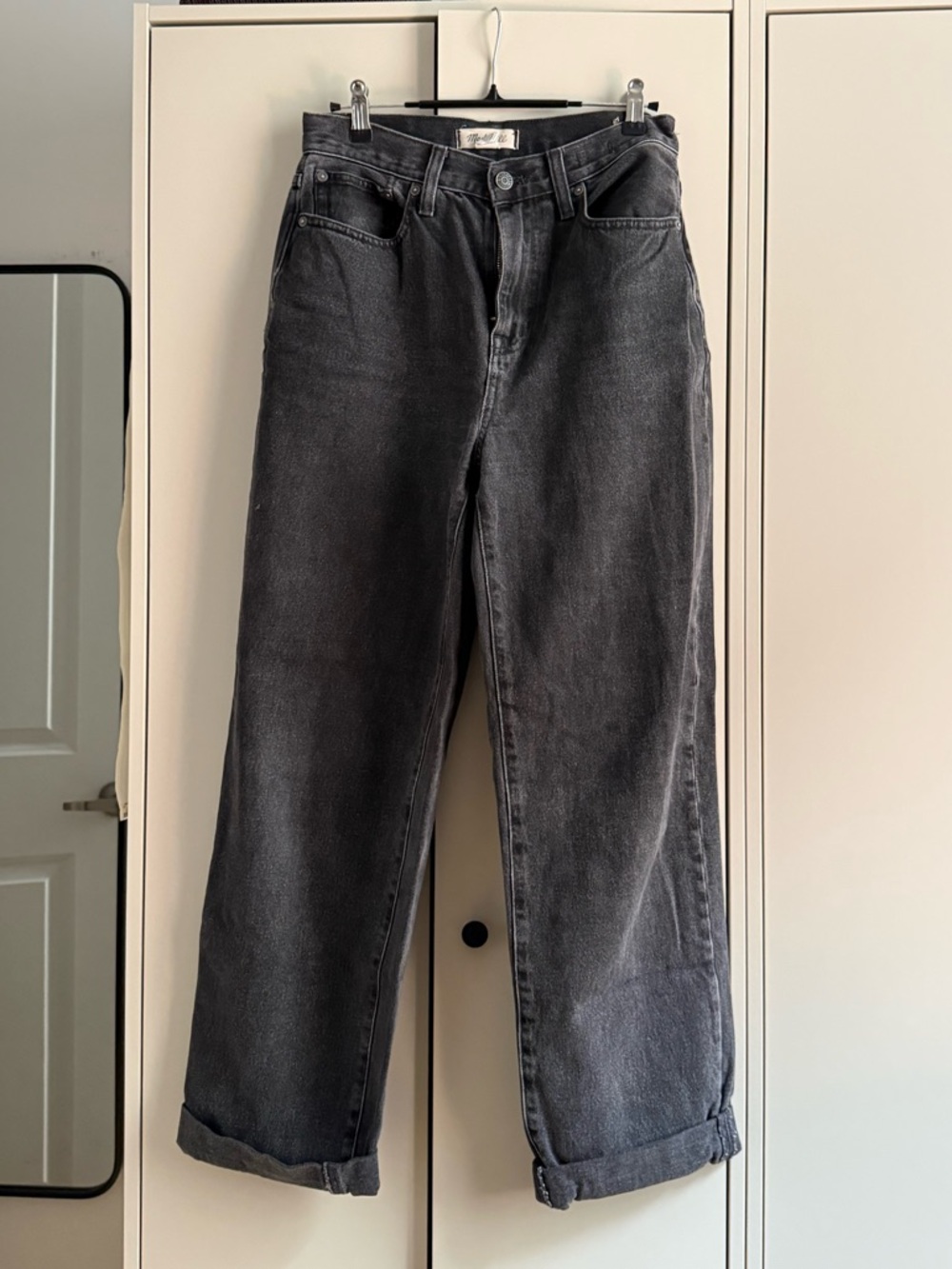 Madewell Black Baggy Straight Jeans